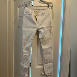 GUC White Hudson Frayed Ankle Jeans